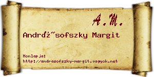 Andrásofszky Margit névjegykártya